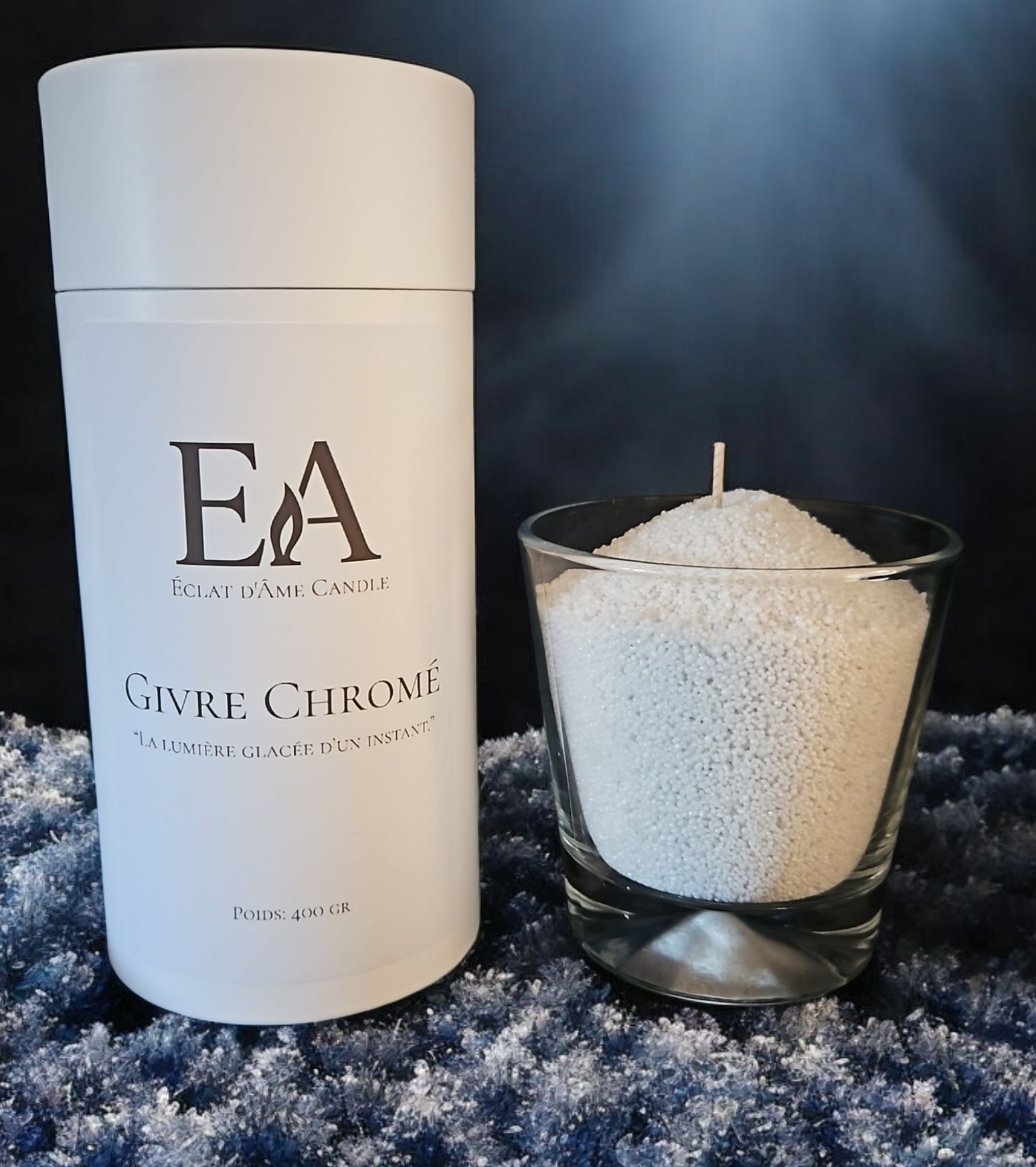 GIVRE CHROMÉ – Cire effet Sable Gris Givré | 400g