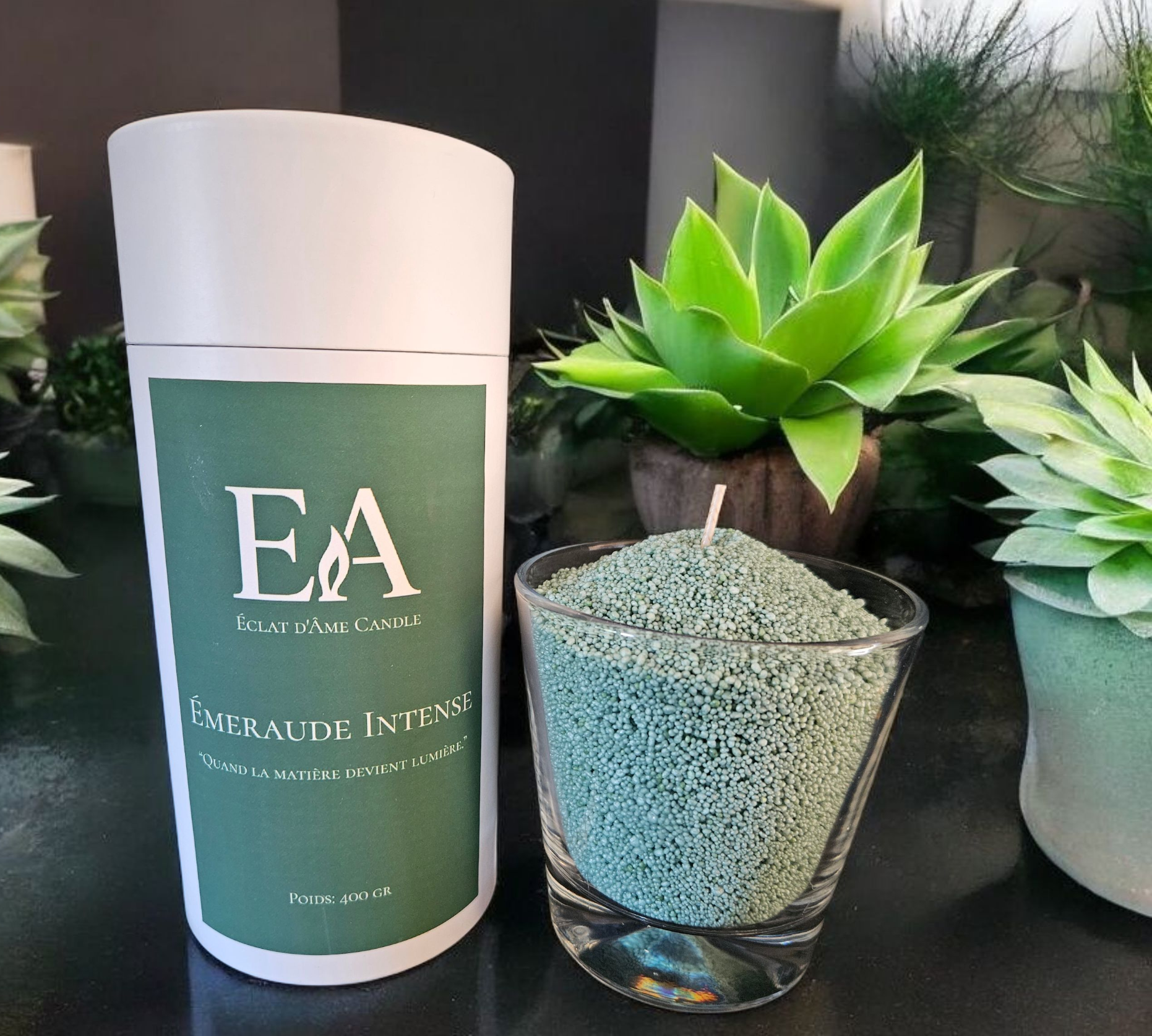 ÉMERAUDE INTENSE – Cire effet Sable Vert | 400g